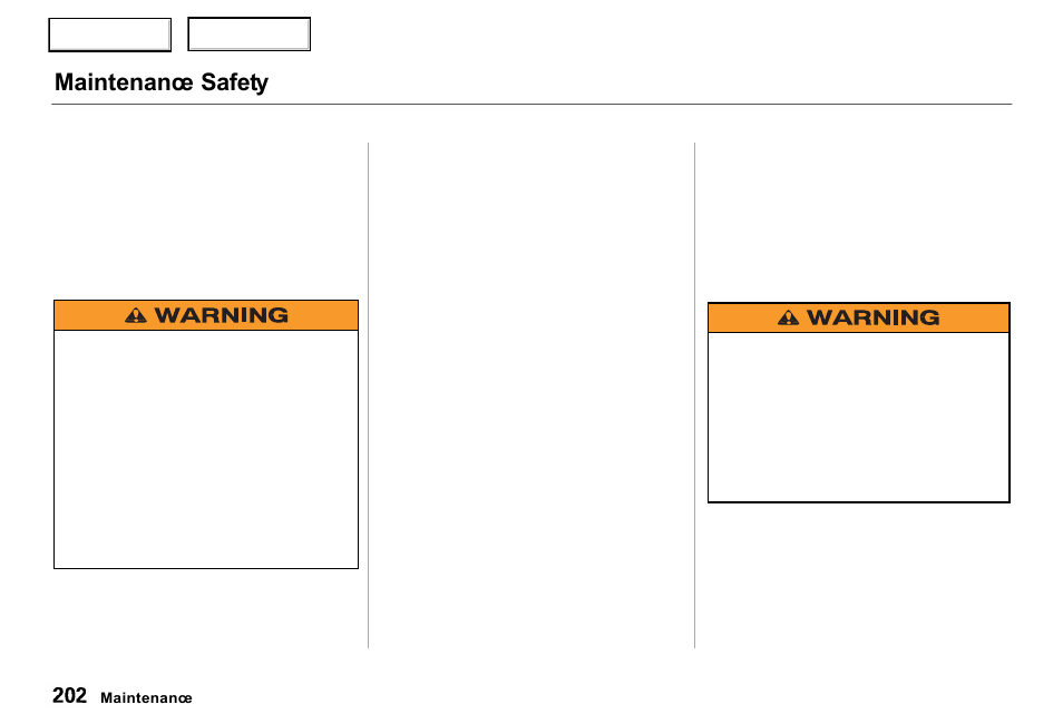 Maintenance safety | Acura 2000 RL - Owner's Manual User Manual | Page 205 / 330