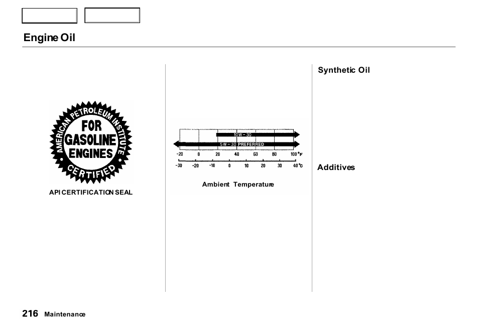 Engine oil | Acura 2000 RL - Owner's Manual User Manual | Page 219 / 330