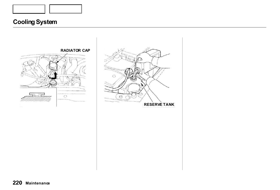 Cooling system | Acura 2000 RL - Owner's Manual User Manual | Page 223 / 330