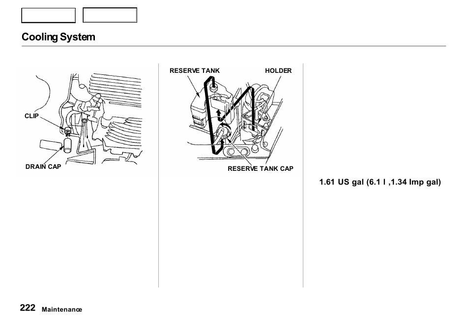 Cooling system | Acura 2000 RL - Owner's Manual User Manual | Page 225 / 330