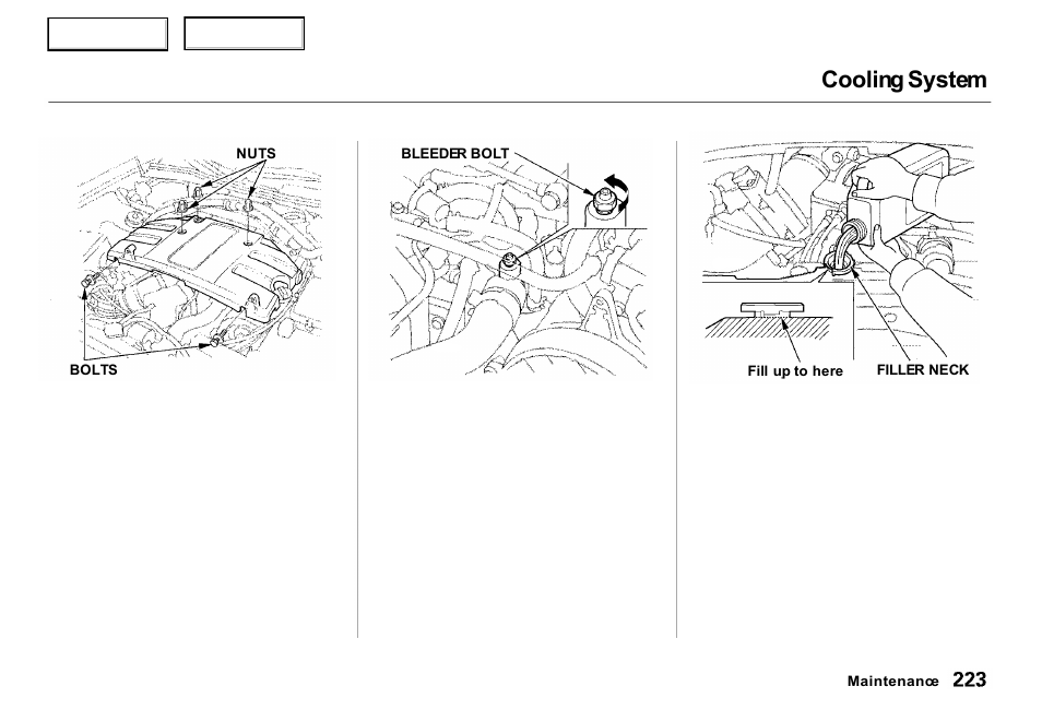 Cooling system | Acura 2000 RL - Owner's Manual User Manual | Page 226 / 330