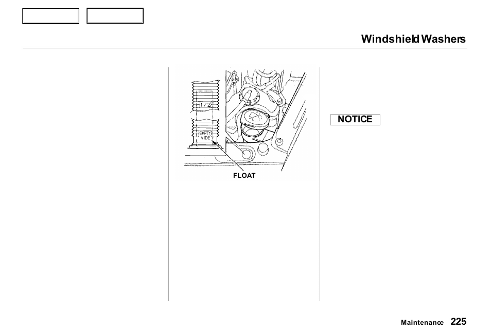 Windshield washers | Acura 2000 RL - Owner's Manual User Manual | Page 228 / 330