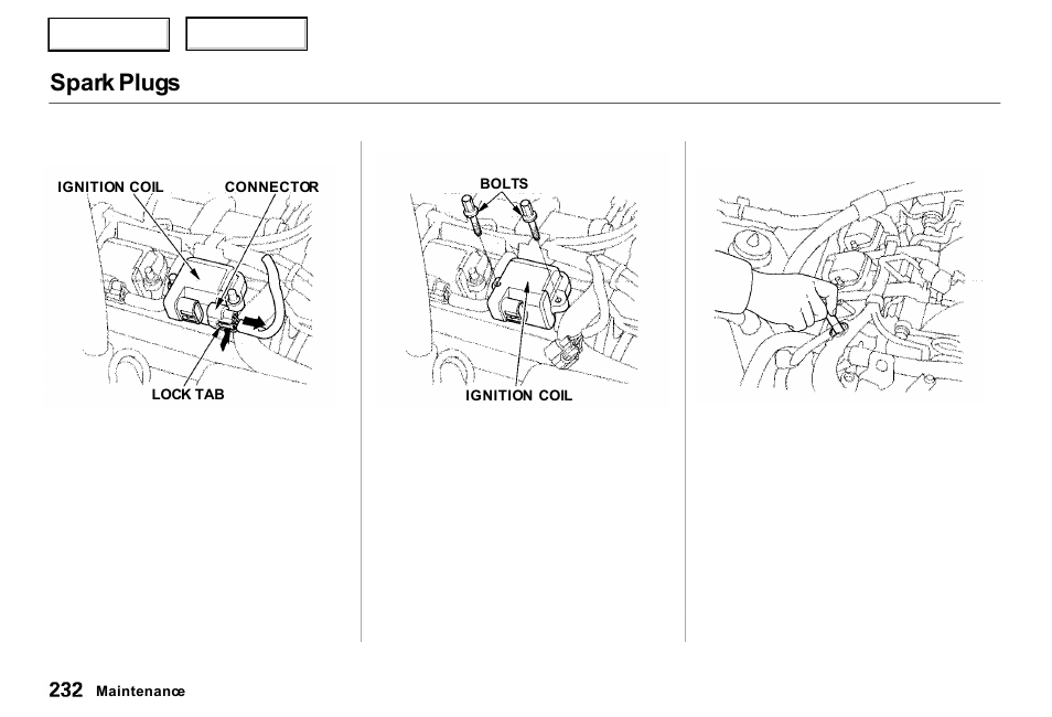 Spark plugs | Acura 2000 RL - Owner's Manual User Manual | Page 235 / 330