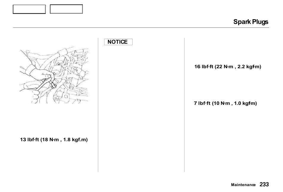 Spark plugs | Acura 2000 RL - Owner's Manual User Manual | Page 236 / 330