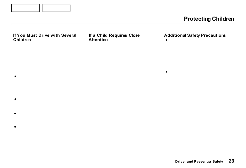 Protecting children | Acura 2000 RL - Owner's Manual User Manual | Page 26 / 330