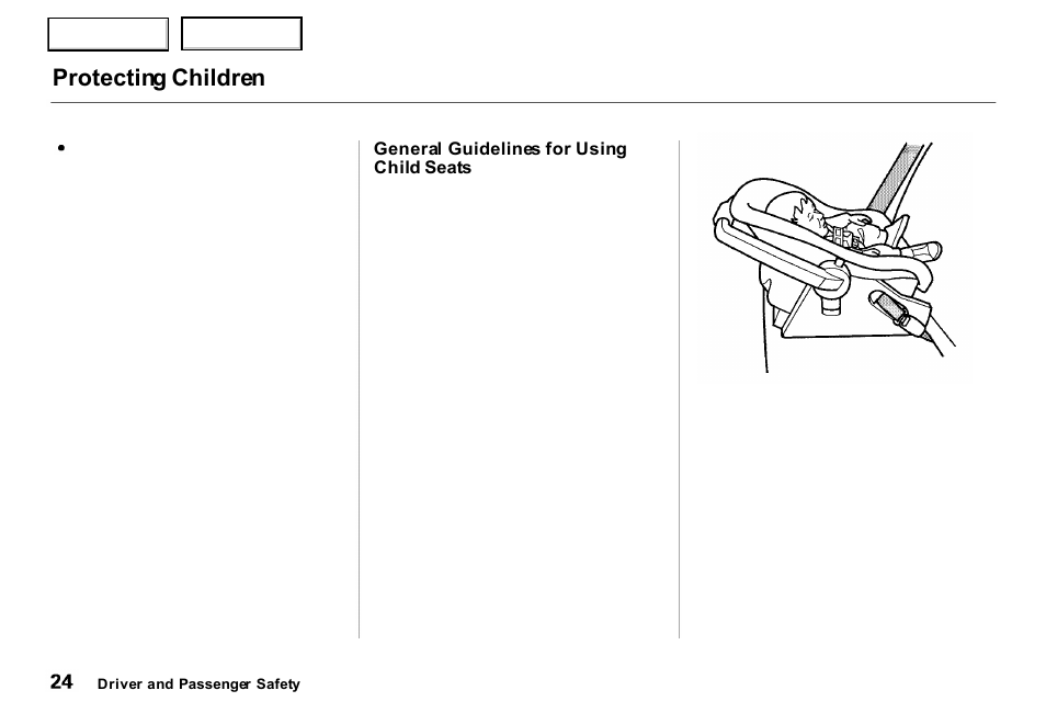 Protecting children | Acura 2000 RL - Owner's Manual User Manual | Page 27 / 330