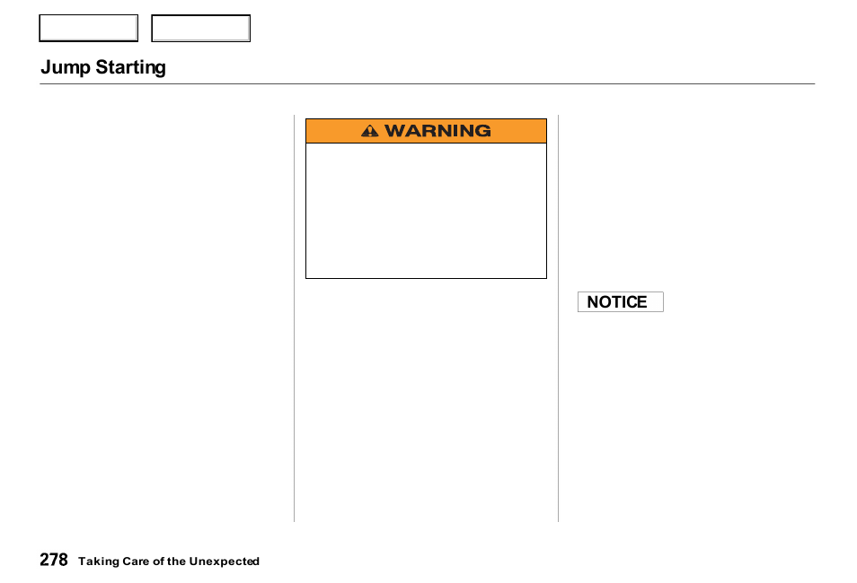 Jump starting | Acura 2000 RL - Owner's Manual User Manual | Page 281 / 330