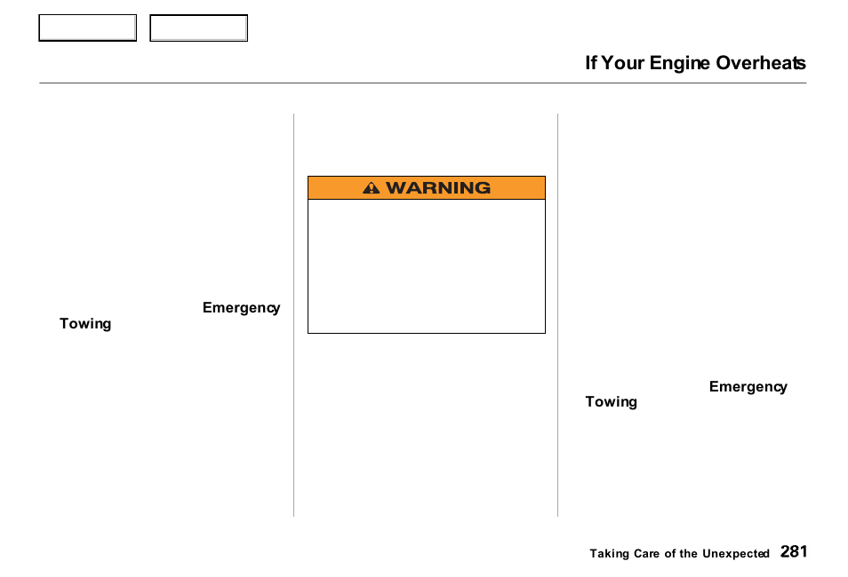 If your engine overheats | Acura 2000 RL - Owner's Manual User Manual | Page 284 / 330