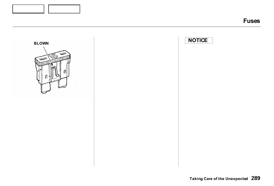 Fuses | Acura 2000 RL - Owner's Manual User Manual | Page 292 / 330