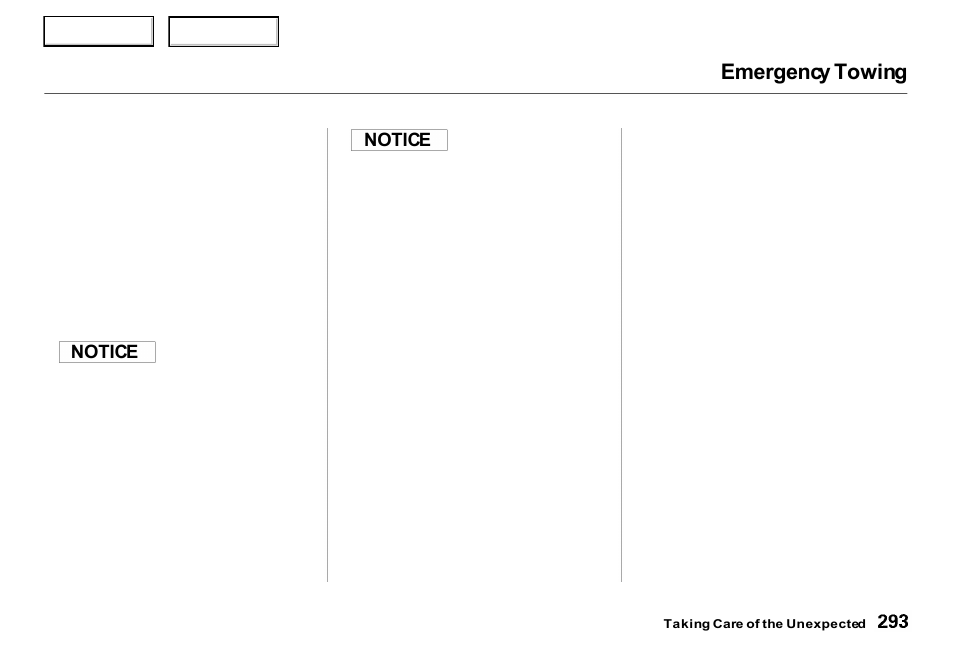 Emergency towing | Acura 2000 RL - Owner's Manual User Manual | Page 296 / 330