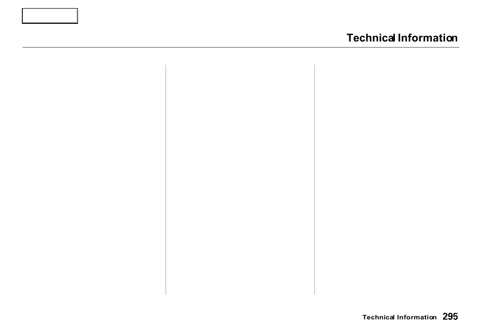 Technical information | Acura 2000 RL - Owner's Manual User Manual | Page 298 / 330