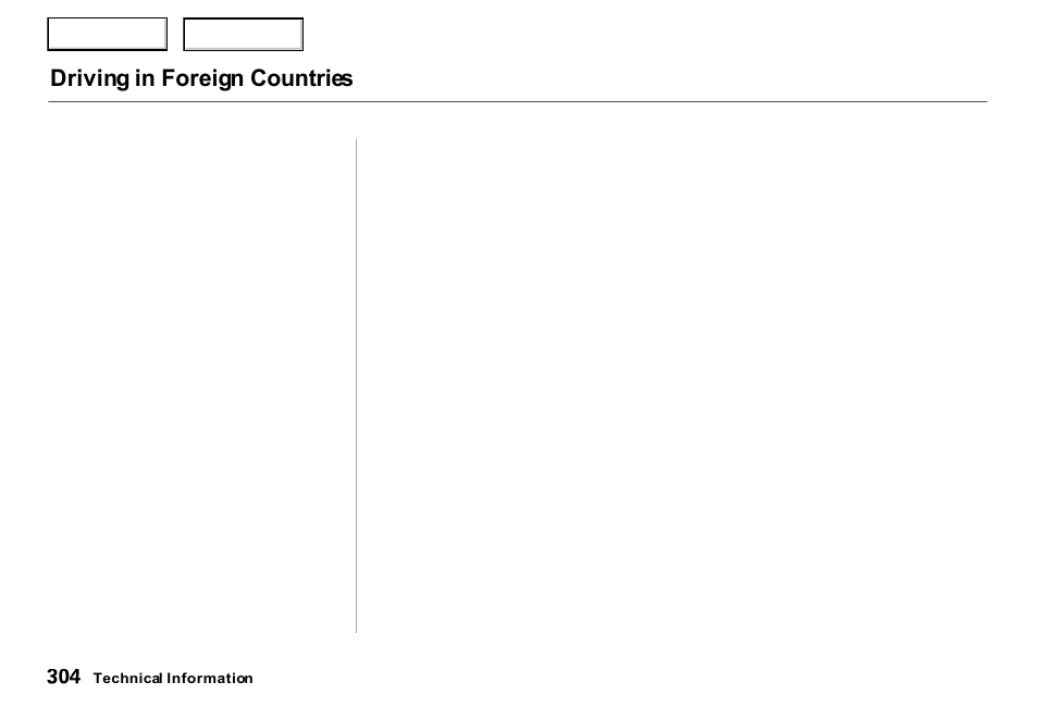 Driving in foreign countries | Acura 2000 RL - Owner's Manual User Manual | Page 307 / 330