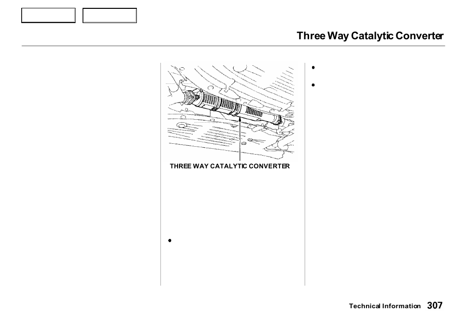 Three way catalytic converter | Acura 2000 RL - Owner's Manual User Manual | Page 310 / 330