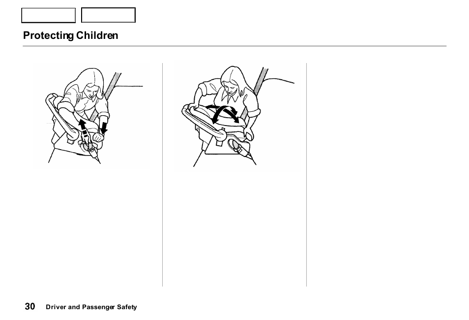 Protecting children | Acura 2000 RL - Owner's Manual User Manual | Page 33 / 330