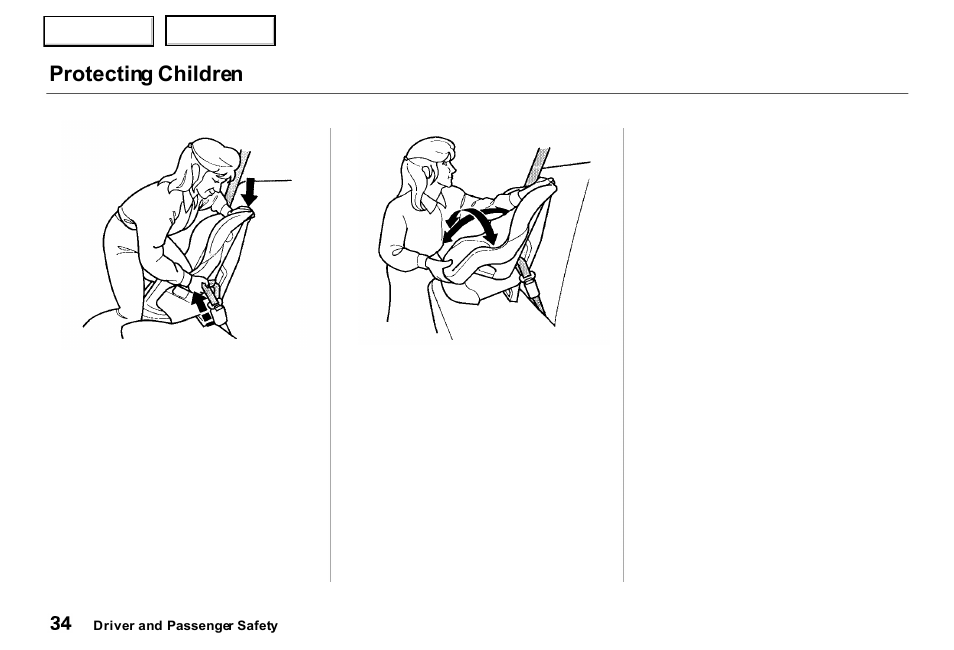 Protecting children | Acura 2000 RL - Owner's Manual User Manual | Page 37 / 330