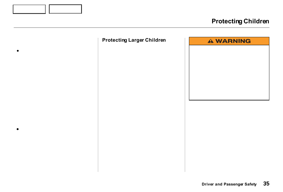 Protecting children | Acura 2000 RL - Owner's Manual User Manual | Page 38 / 330