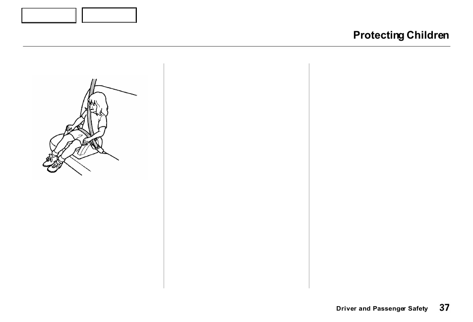 Protecting children | Acura 2000 RL - Owner's Manual User Manual | Page 40 / 330