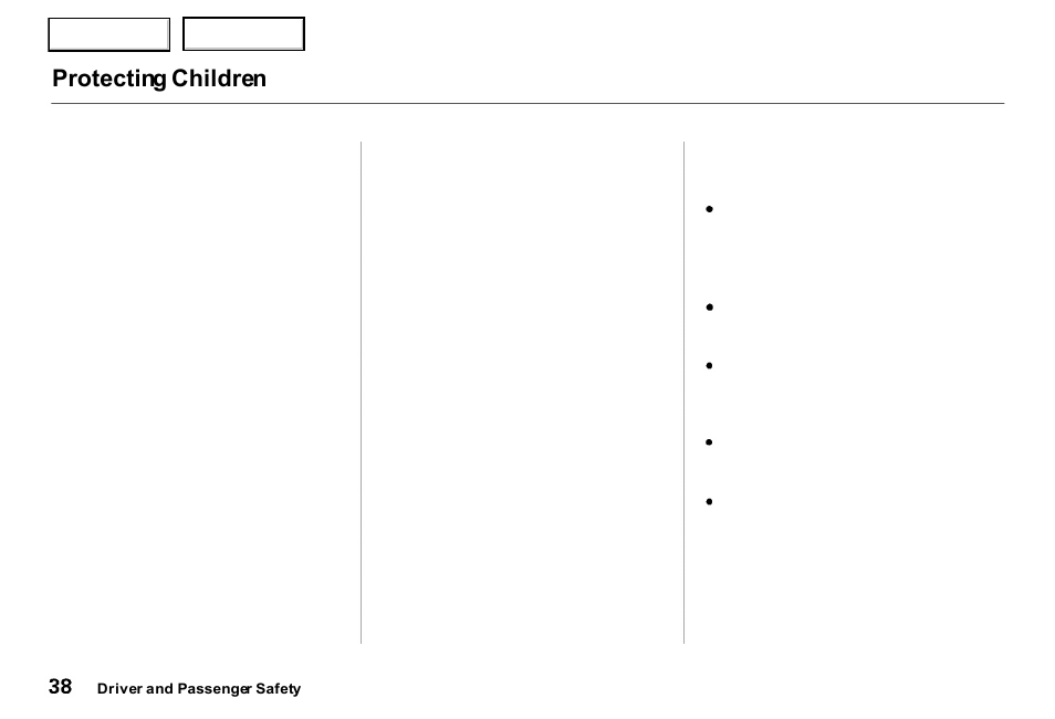 Protecting children | Acura 2000 RL - Owner's Manual User Manual | Page 41 / 330