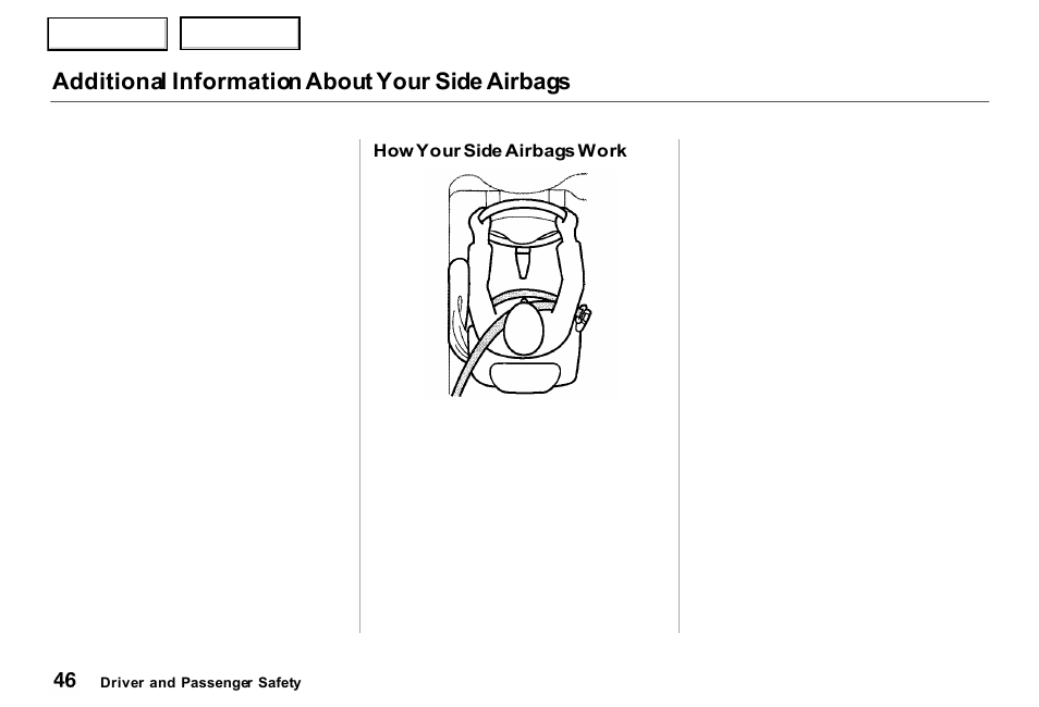 Additional information about your side airbags | Acura 2000 RL - Owner's Manual User Manual | Page 49 / 330