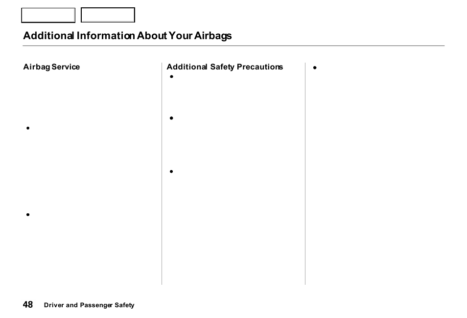 Additional information about your airbags | Acura 2000 RL - Owner's Manual User Manual | Page 51 / 330