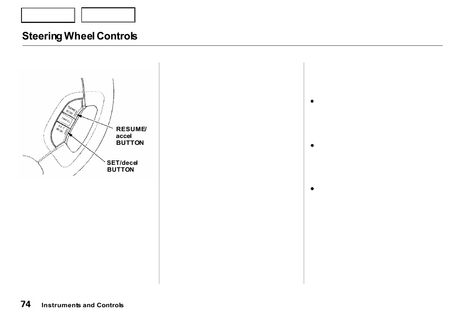 Steering wheel controls | Acura 2000 RL - Owner's Manual User Manual | Page 77 / 330