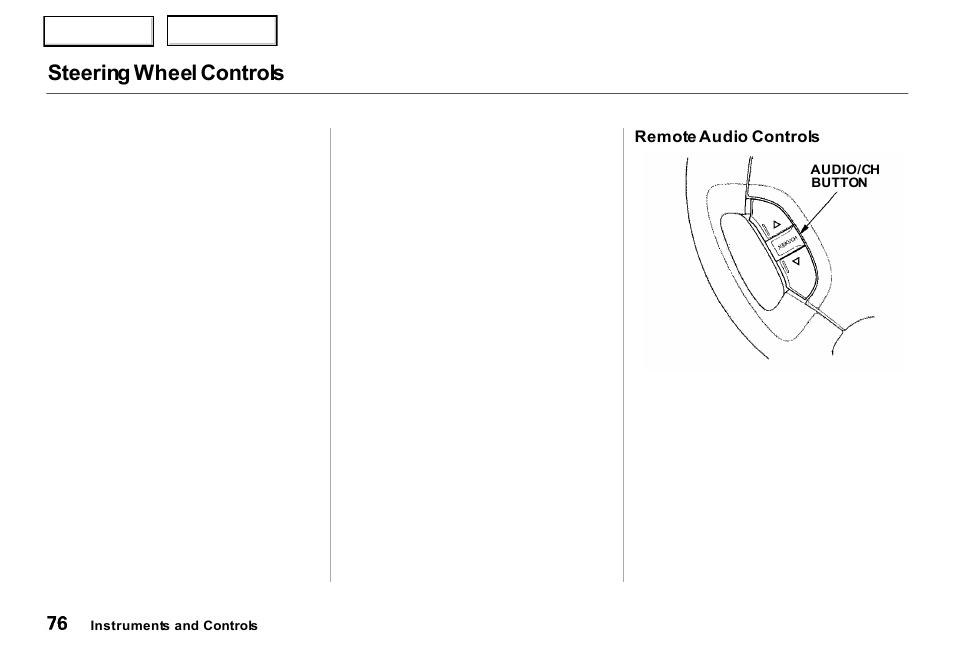Steering wheel controls | Acura 2000 RL - Owner's Manual User Manual | Page 79 / 330