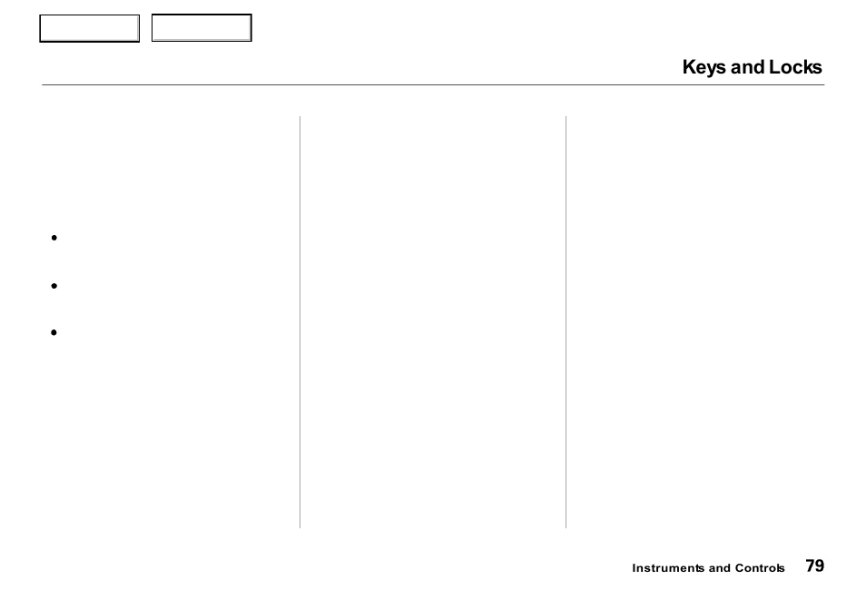 Keys and locks | Acura 2000 RL - Owner's Manual User Manual | Page 82 / 330