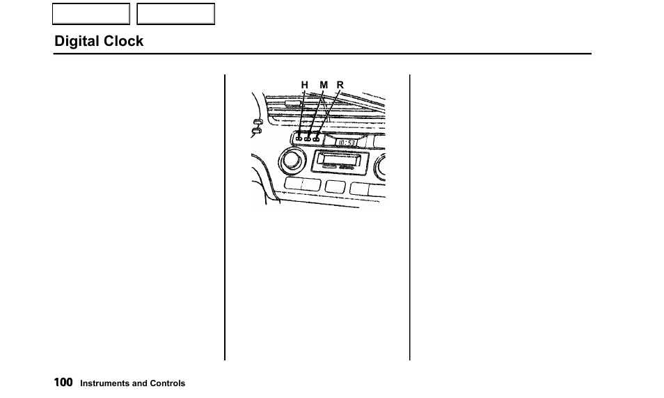 Digital clock | Acura 2000 TL - Owner's Manual User Manual | Page 103 / 311