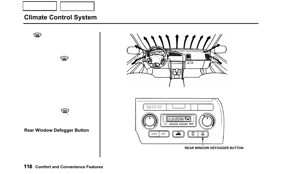 Climate control system | Acura 2000 TL - Owner's Manual User Manual | Page 119 / 311