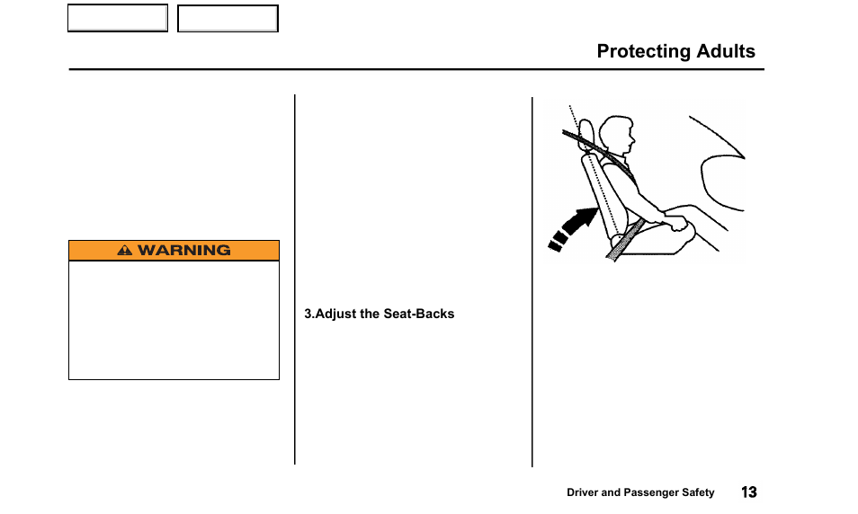 Protecting adults | Acura 2000 TL - Owner's Manual User Manual | Page 16 / 311