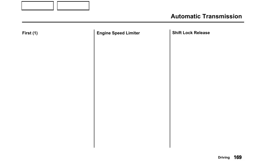 Automatic transmission | Acura 2000 TL - Owner's Manual User Manual | Page 172 / 311