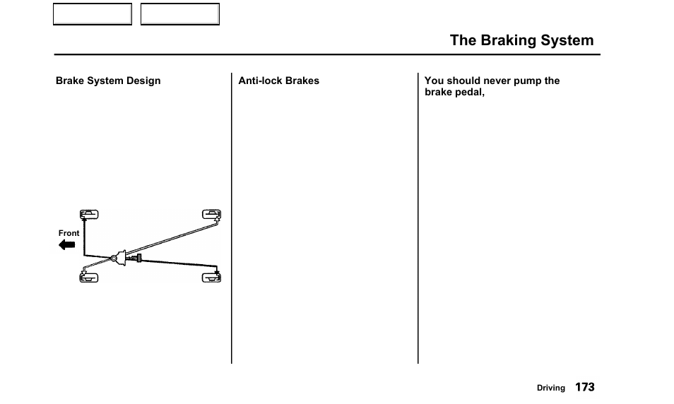The braking system | Acura 2000 TL - Owner's Manual User Manual | Page 176 / 311
