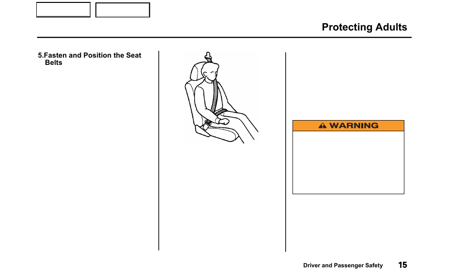 Protecting adults | Acura 2000 TL - Owner's Manual User Manual | Page 18 / 311