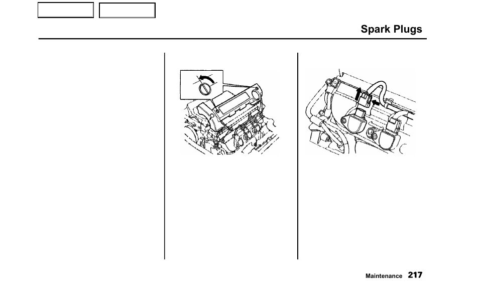 Spark plugs | Acura 2000 TL - Owner's Manual User Manual | Page 220 / 311