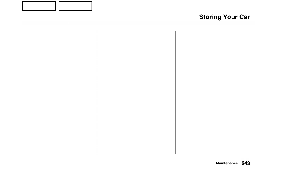 Storing your car | Acura 2000 TL - Owner's Manual User Manual | Page 246 / 311
