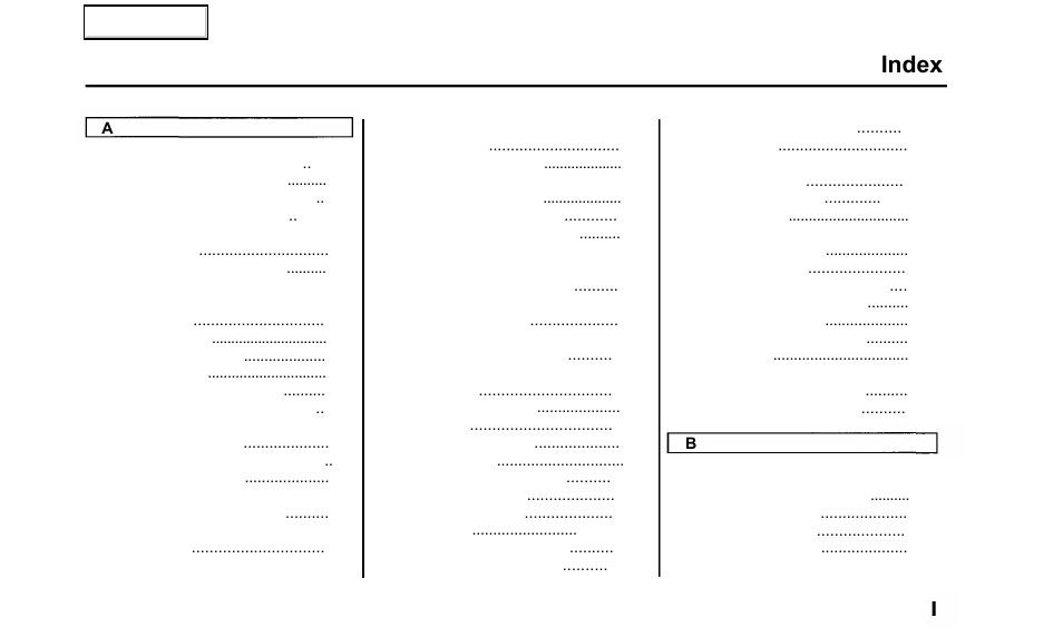 Index | Acura 2000 TL - Owner's Manual User Manual | Page 302 / 311