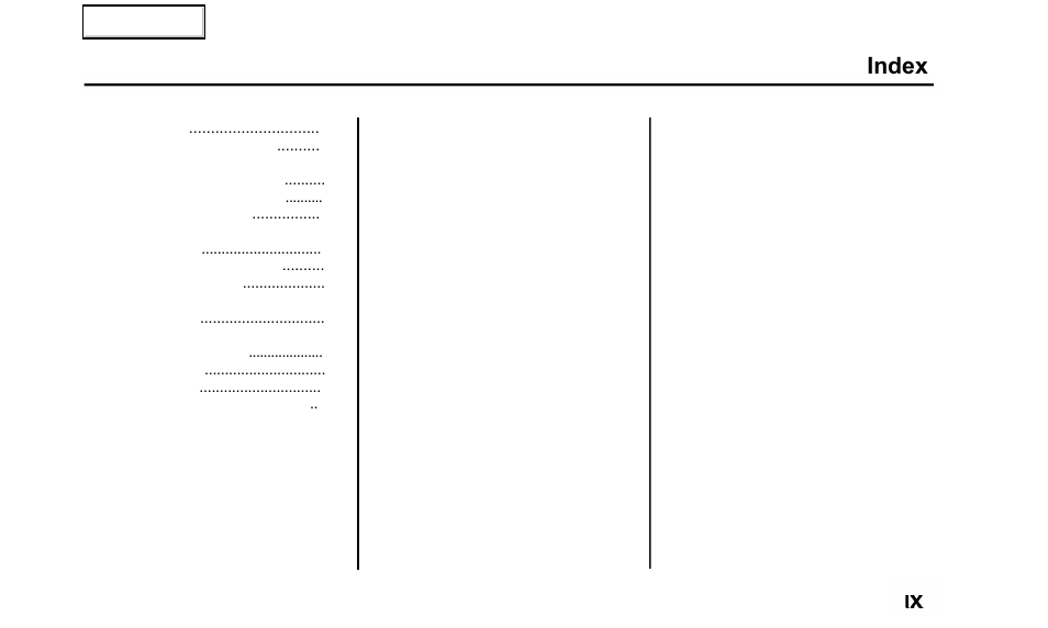 Index | Acura 2000 TL - Owner's Manual User Manual | Page 310 / 311