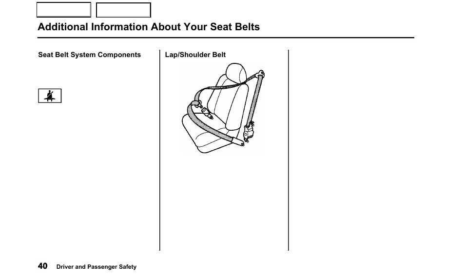 Additional information about your seat belts | Acura 2000 TL - Owner's Manual User Manual | Page 43 / 311