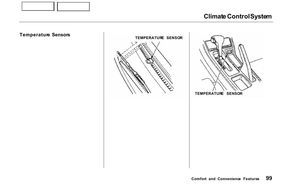 Climate control system | Acura 2000 NSX - Owner's Manual User Manual | Page 102 / 304