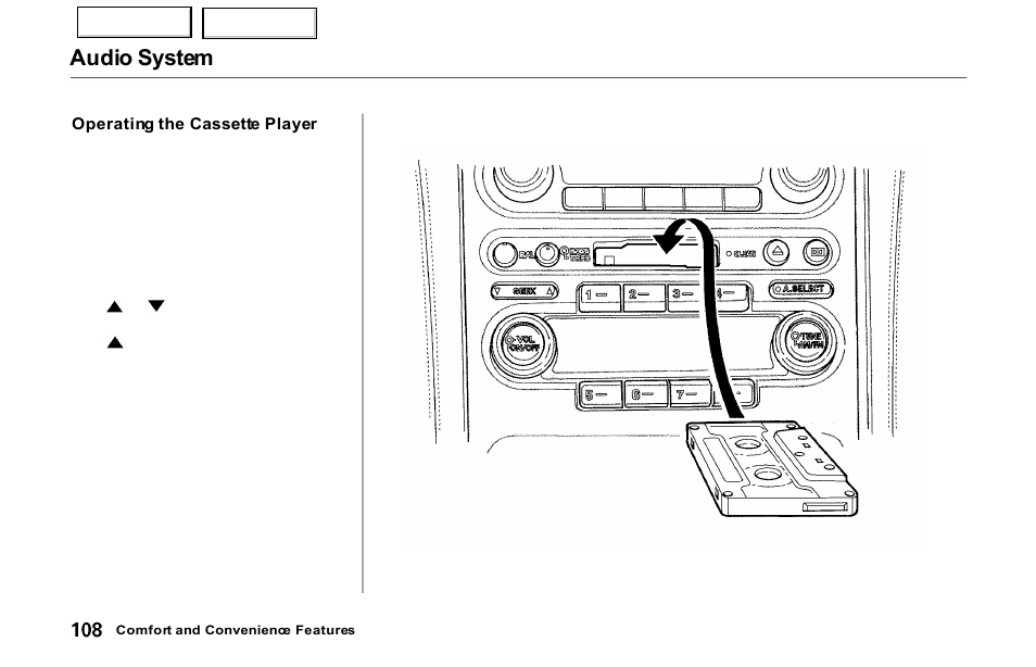 Audio system | Acura 2000 NSX - Owner's Manual User Manual | Page 111 / 304