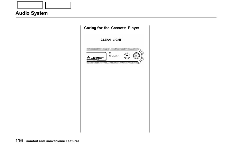 Audio system | Acura 2000 NSX - Owner's Manual User Manual | Page 119 / 304