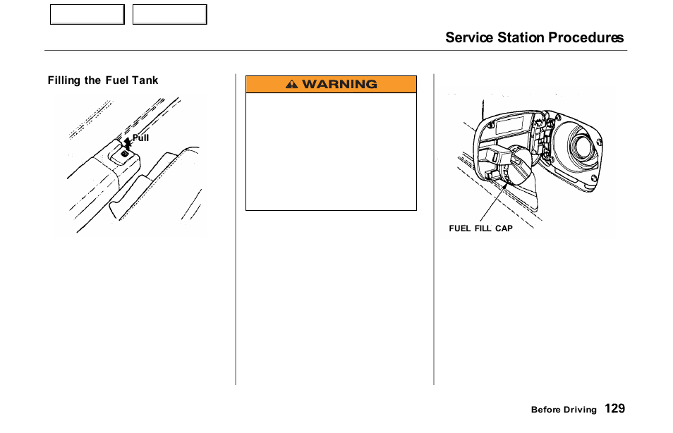 Service station procedures | Acura 2000 NSX - Owner's Manual User Manual | Page 132 / 304