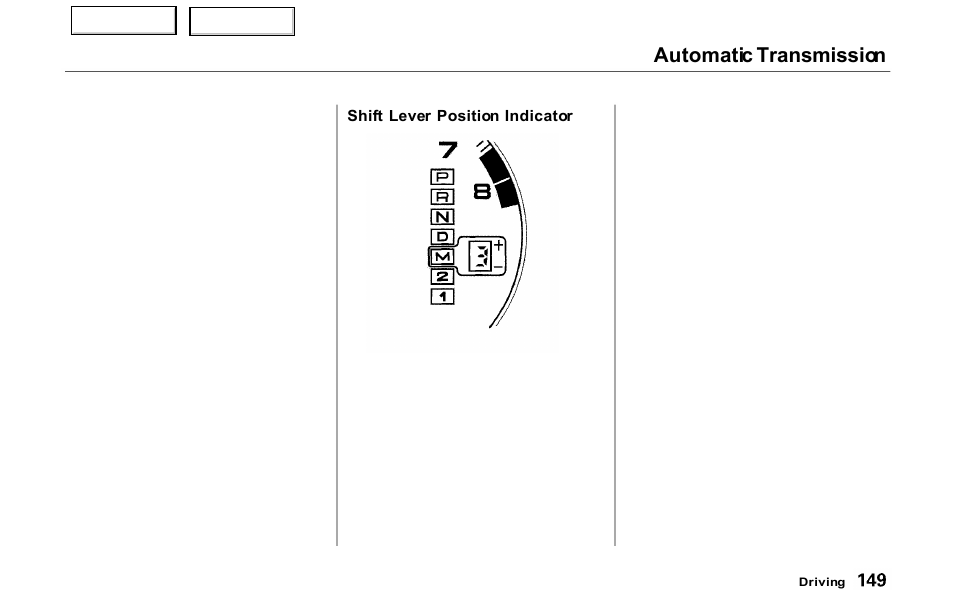 Automatic transmission | Acura 2000 NSX - Owner's Manual User Manual | Page 152 / 304