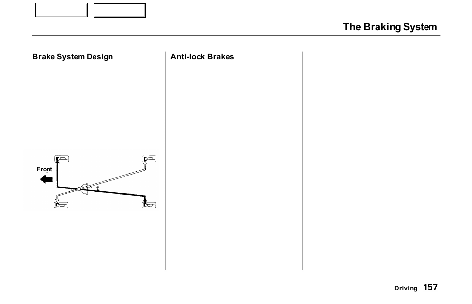 The braking system | Acura 2000 NSX - Owner's Manual User Manual | Page 160 / 304