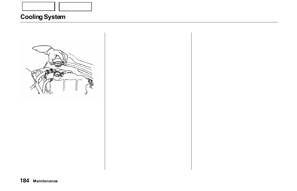 Cooling system | Acura 2000 NSX - Owner's Manual User Manual | Page 187 / 304