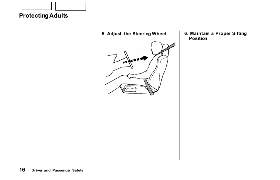 Protecting adults | Acura 2000 NSX - Owner's Manual User Manual | Page 19 / 304