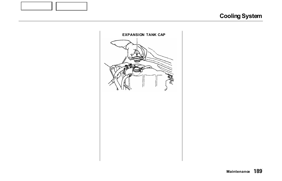 Cooling system | Acura 2000 NSX - Owner's Manual User Manual | Page 192 / 304