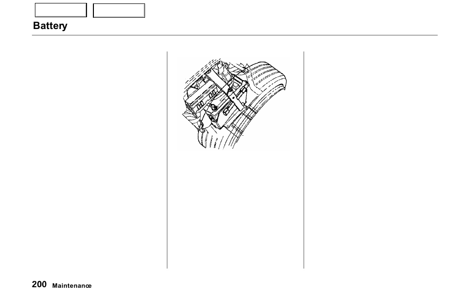 Battery | Acura 2000 NSX - Owner's Manual User Manual | Page 203 / 304