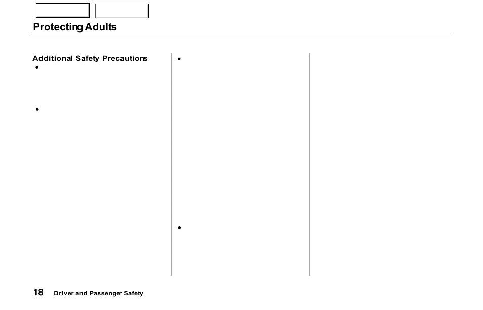 Protecting adults | Acura 2000 NSX - Owner's Manual User Manual | Page 21 / 304