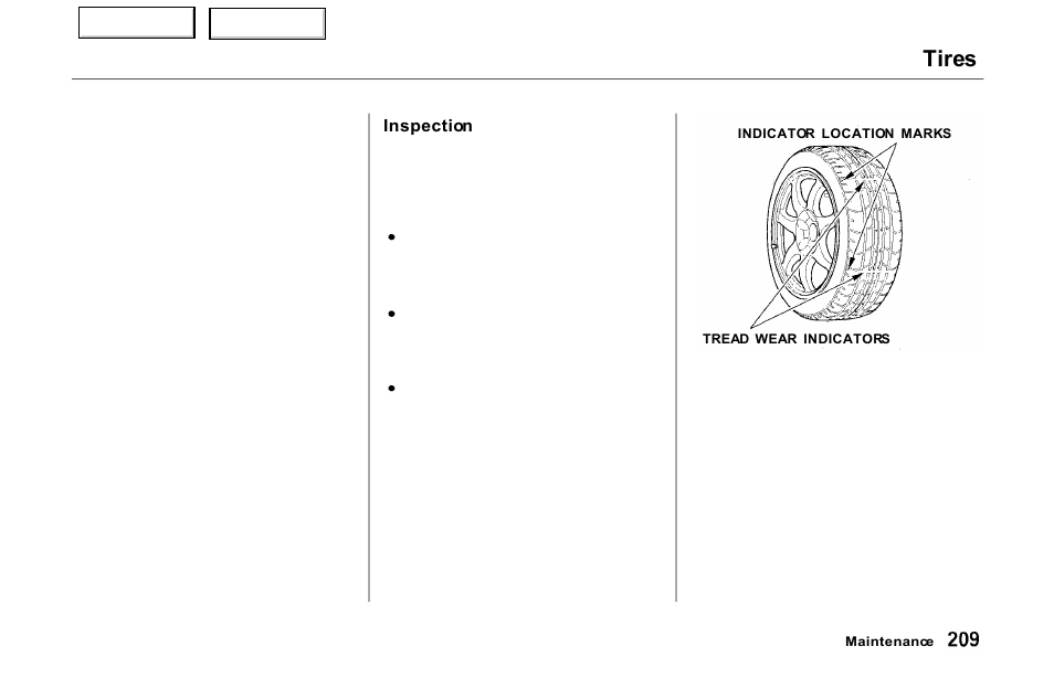 Tires | Acura 2000 NSX - Owner's Manual User Manual | Page 212 / 304